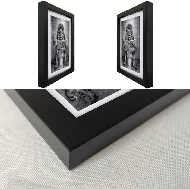 Alt view image 3 of 7 - Bathroom Wall Decor Black and White Lion in Toilet Picture Print Funny Bathroom Wall Art Animal Artwork