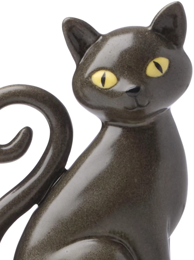 Alt view image 2 of 6 - Lenox Haunted Halloween Gothic Candy Jar | porcelain, 26oz storage, hand wash only | black cat and pumpkin design | gothic halloween kitchen decor