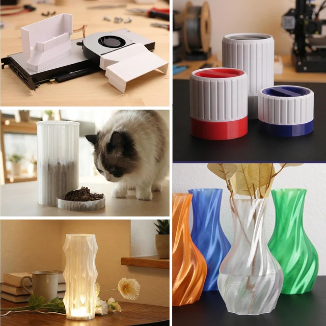 Alt view image 7 of 7 - eSUN PETG Basic Filament 1.75mm, High Toughness Glossy PETG 3D Printing Filament, 1KG per Spool, 4 Spools 3D Printer Filament, Black*2 + White*2