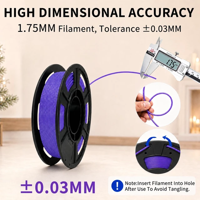 Alt view image 5 of 7 - 8 Colors PLA+ 3D Printer Filament Bundle, 8 Pack 250g Spool, High-Speed & Strong Toughness,Ideal as Birthday Gift - White + Red + Orange + Blue + Yellow + Green + Purple + Turquoise