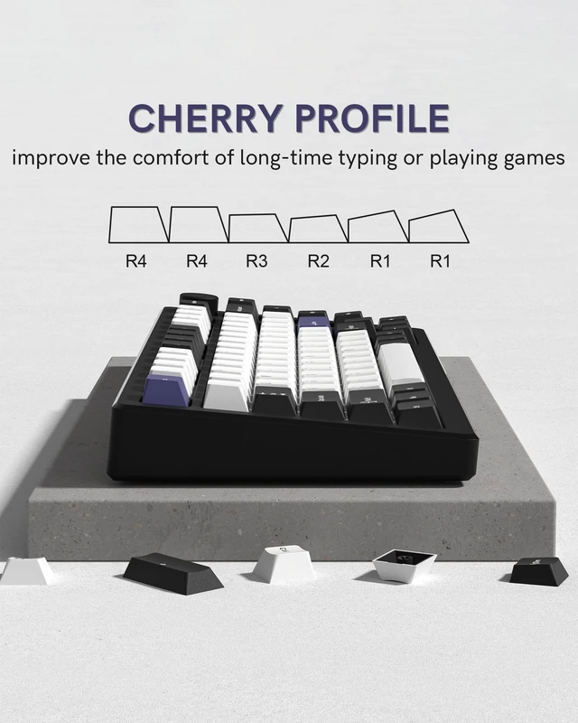Alt view image 4 of 7 - Double Shot PBT Keycaps Set 138 Keys Cherry Profile Custom | Keycaps 60 65 75 100 Percent for 61/64/68/84/87/100/104/108 Retro Gaming Mechanical Keyboard (Black White2)