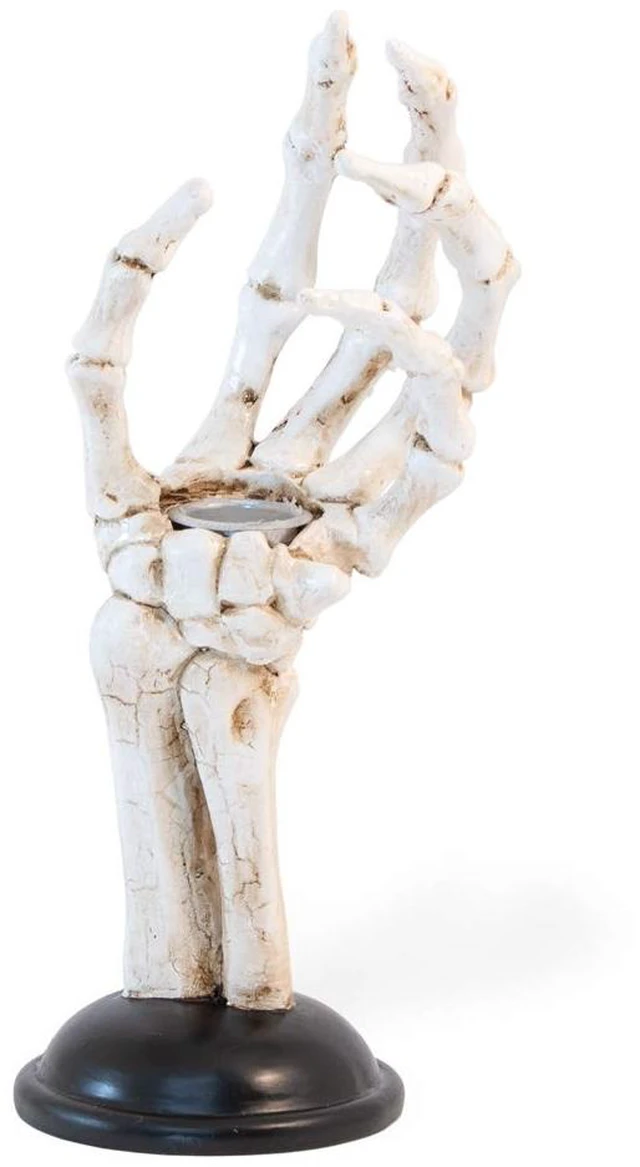 Alt view image 2 of 3 - Boston International Halloween Taper Candle Holders, Set of 2, 3 x 8-Inches, Skeleton Hands