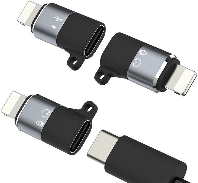 Main image of Audio USB C to Lightning Adapter (3pack) for iPhone 14 13 12 11 Pro Max Type C Female Lighting Male Charger Adaptor Cable Headphone for Ipad Mfi Certified Phone Data Card Reader Adaptador