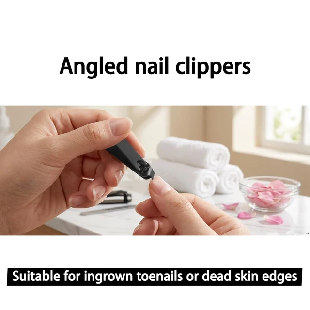 Alt view image 6 of 7 - Clipper Set, 5 PCS Ultra Sharp Nail Clipper Set Stainless Steel Nail Cutter Fingernails and Toenail Clipper Cutter for Women Men (Black), Stainless Steel Nail Cutter & File, Black