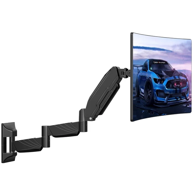 Alt view image 6 of 10 - MOUNT PRO Monitor Wall Mount for 13 to 32 inch Computer Screen, Extra Long Adjustable Single Wall Mount Monitor Arm, Full Motion Vesa Wall Bracket 100x100, Hold up to 17.6lbs, Black