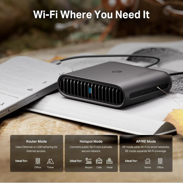 Alt view image 10 of 10 - TP-Link Dual-Band Wi-Fi 6 AX3000 Travel Router TL-WR3002X | Multi-Gig Portable | OpenVPN, WireGuard | Easy Public WiFi Sharing | Hotel/Cruise/Travel Approved | Phone WiFi Tether | USB 3.0 | Multi-Mode