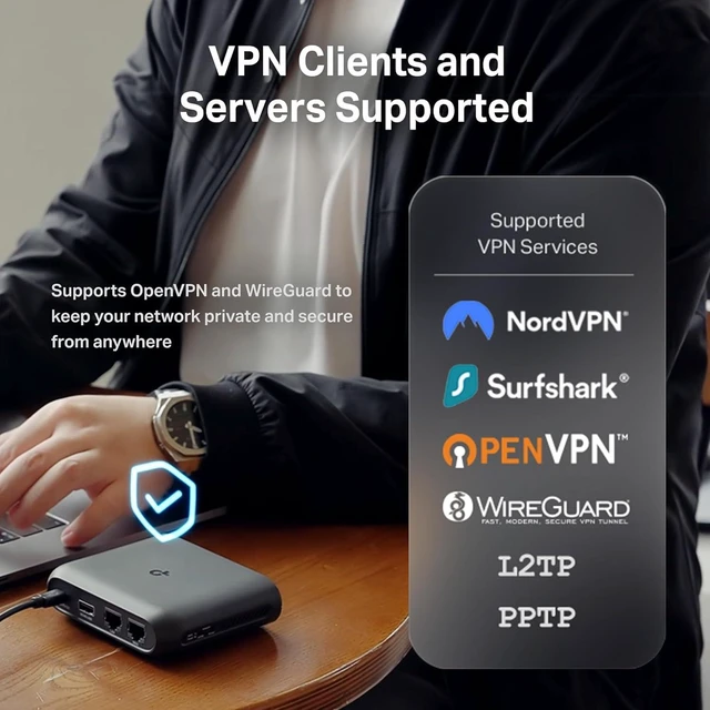 Alt view image 9 of 10 - TP-Link Dual-Band Wi-Fi 6 AX3000 Travel Router TL-WR3002X | Multi-Gig Portable | OpenVPN, WireGuard | Easy Public WiFi Sharing | Hotel/Cruise/Travel Approved | Phone WiFi Tether | USB 3.0 | Multi-Mode