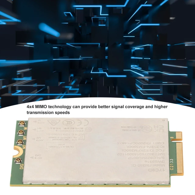 Alt view image 7 of 10 - DW5931e FM350-GL M.2 eSIM 5G Network Module Adapter Card, 4G LTE Network Card with 4x4 GNSS Modem, Compatible with Linux, for Latitude 5531 9330 3571