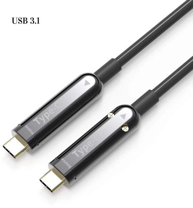 Alt view image 9 of 10 - Pacroban USB-C to USB-C 25ft Fiber Optic Cable 4K 60Hz Video Only, No Charging or Data Transfer USB 3.1 Display Cable for Monitor, Projector, TV