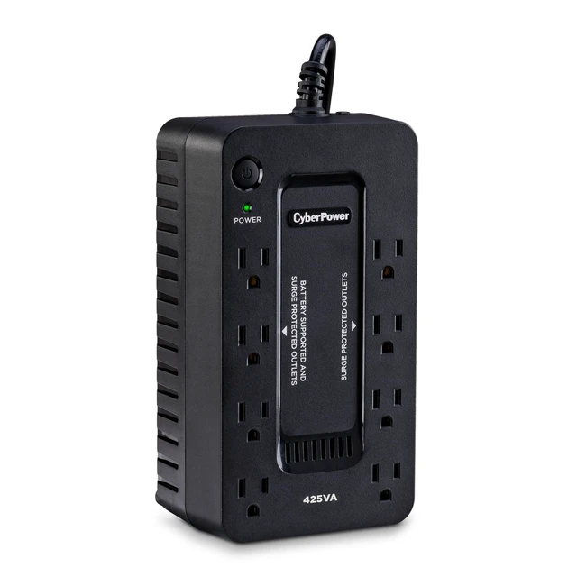 Alt view image 8 of 10 - CyberPower ST425 Standby UPS Battery Backup and Surge Protector, 425VA/260W, 8 Outlets, Compact, UL Certified