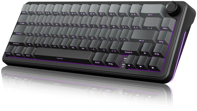 Alt view image 6 of 10 - RedThunder K65 Wireless Mechanical Gaming Keyboard, Trip-Modes Connection, Gasket Custom Hot-Swap Keyboard, RGB Backlit, Pre-lubed Linear Switches, Side Printed PBT Keycaps, Gradient Gray