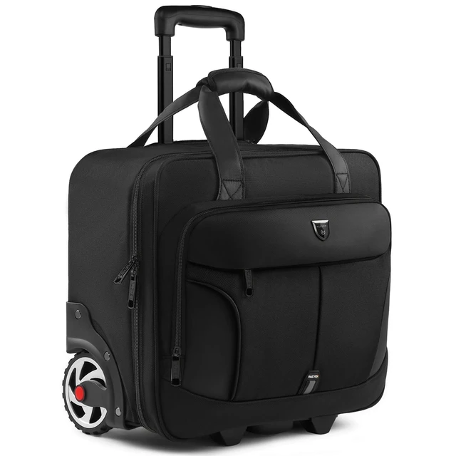 Alt view image 6 of 10 - RUCYEN Rolling Laptop Bag, 17.3 inch Rolling Bag for Men & Women,Laptop Briefcase on Wheels, Overnight Bags Carry On Bag, for Business Travel