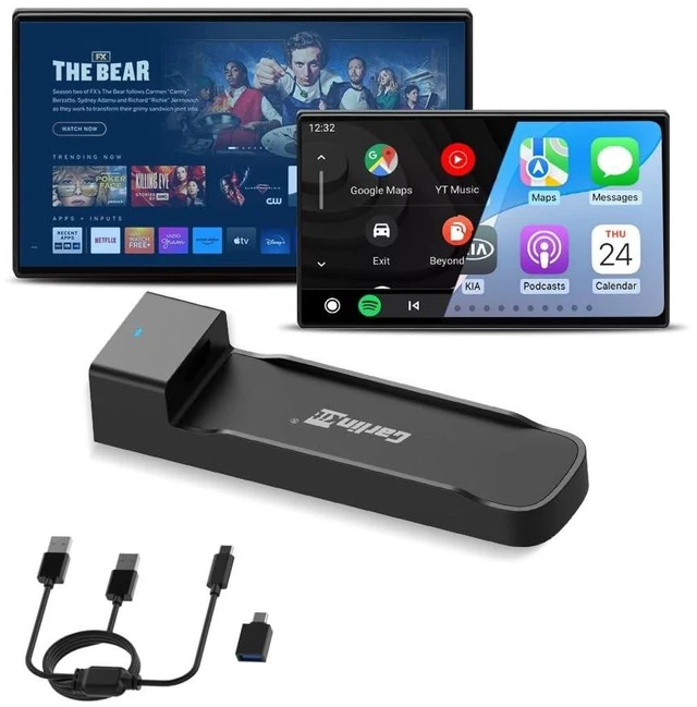 Alt view image 6 of 10 - Carlinkit FireDrive Link Pro HDMI Car TV Converter for Fire TV Stick Streaming, Wireless Apple CarPlay & Android Auto Adapter, Compatible with Wired CarPlay Cars, 3 in 1 Dongle, Plug & Play