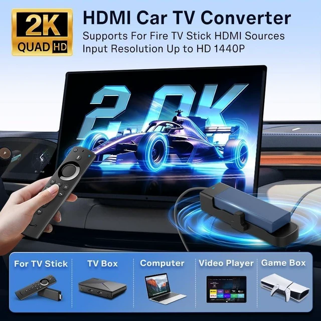 Alt view image 7 of 10 - Carlinkit FireDrive Link Pro HDMI Car TV Converter for Fire TV Stick Streaming, Wireless Apple CarPlay & Android Auto Adapter, Compatible with Wired CarPlay Cars, 3 in 1 Dongle, Plug & Play