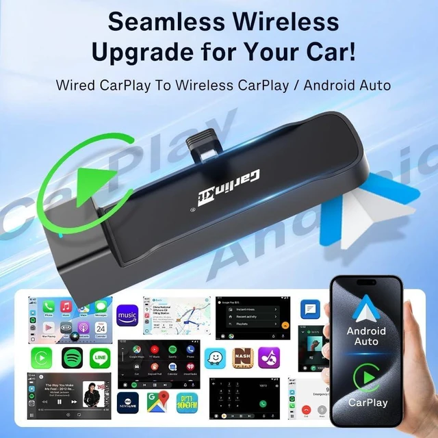 Alt view image 8 of 10 - Carlinkit FireDrive Link Pro HDMI Car TV Converter for Fire TV Stick Streaming, Wireless Apple CarPlay & Android Auto Adapter, Compatible with Wired CarPlay Cars, 3 in 1 Dongle, Plug & Play
