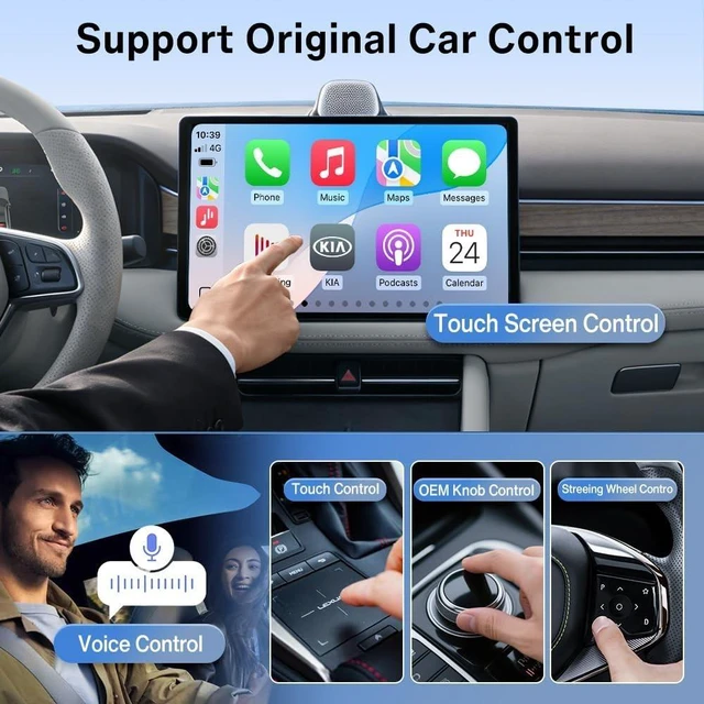 Alt view image 9 of 10 - Carlinkit FireDrive Link Pro HDMI Car TV Converter for Fire TV Stick Streaming, Wireless Apple CarPlay & Android Auto Adapter, Compatible with Wired CarPlay Cars, 3 in 1 Dongle, Plug & Play