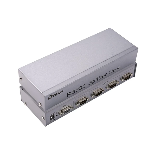 Alt view image 6 of 10 - RS232 Splitter, DTECH 4 Port Serial Expansion Box 1x4 COM Port Expander with Power Adapter for Sharing PCs and Capture Data