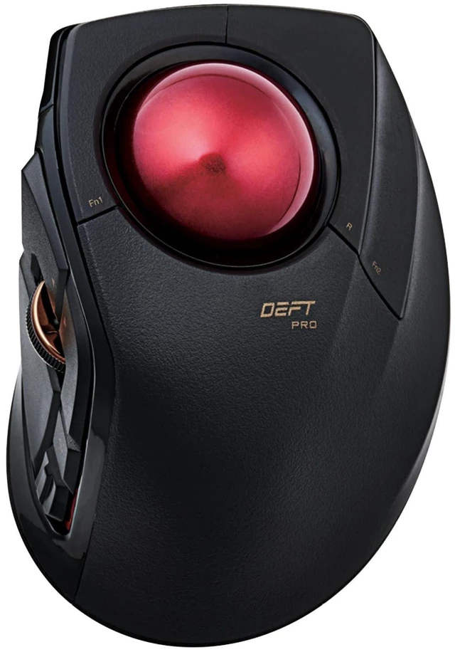 Alt view image 6 of 10 - ELECOM DEFT PRO Trackball Mouse, Wired, Wireless, Bluetooth 3 Types Connection, Ergonomic Design, 8-Button Function, Red Ball, Windows11, MacOS (M-DPT1MRXBK)