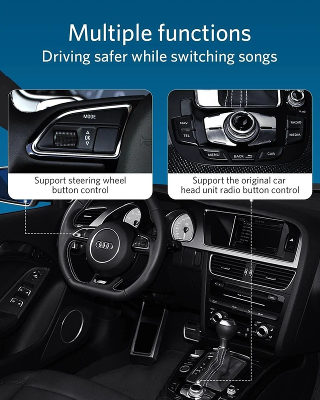 Alt view image 8 of 10 - Airdual Bluetooth 5.0 aptX-HD Adapter for 2004-2009 Year Audi MMI 2G Music Interface