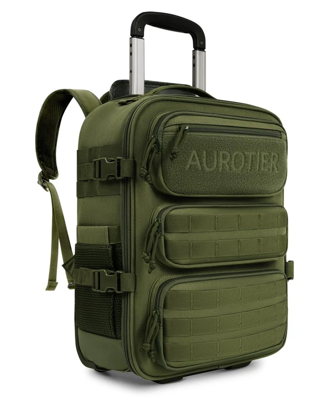 Alt view image 6 of 10 - Rolling Tactical Laptop Backpack, Underseat Travel Backpack with Wheels, 17 Inch Wheeled Military Computer Backpack for Men and Women, Roller Overnight Molle Outdoor Hiking College Carry on Luggage