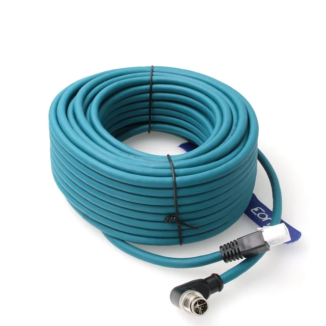 Alt view image 6 of 10 - Eonvic Ethernet Shielded Cable M12 X-Type 8 Position to RJ45 Cat 7e Waterproof Industrial Network High Flex Cable for Cognex (20M, Right Angle X-Code Blue)