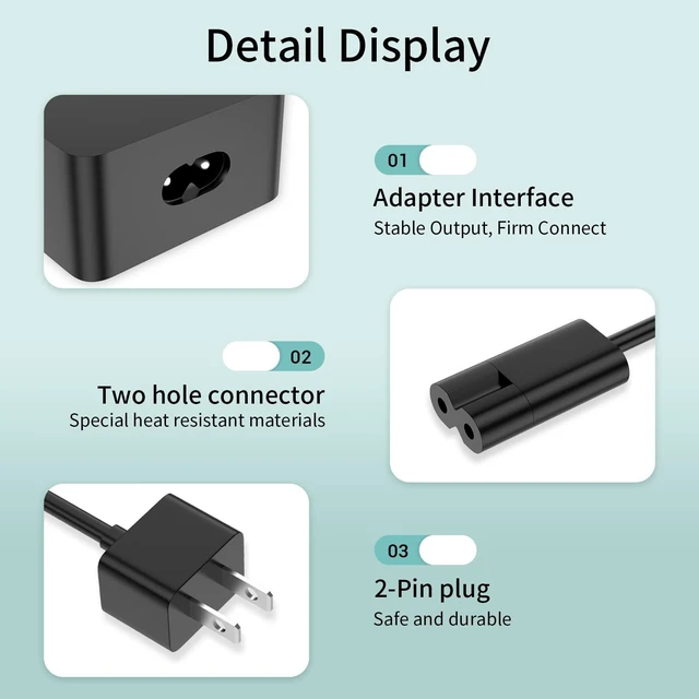 Alt view image 8 of 10 - Ryaobwu 127W Charger Replacement for Microsoft SurfaceBook 3 2 1, Compatible with Windows Surface Laptop Studio 2 1 Surface Laptop/Pro/Go AC Adapter Also Fit for 102W, Fast Charge with Magnetic Plug