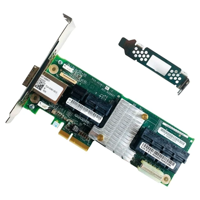 Alt view image 9 of 10 - 12Gb/s SAS Expander Card Adaptec AEC-82885T, 9-Connector (7X Internal SFF-8643 + 2X External SFF-8644), PCIe Slot Power, SES-2/SGPIO, for LSI HBA/RAID, TrueNAS unRAID Proxmox ESXi JBOD