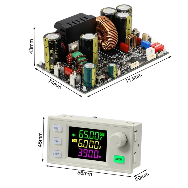 Alt view image 9 of 10 - DC Buck Converter, 12V-140V to 0.5V-125V DC-DC Step Down Module CVCC Adjustable Buck Voltage Converter with LCD Controller