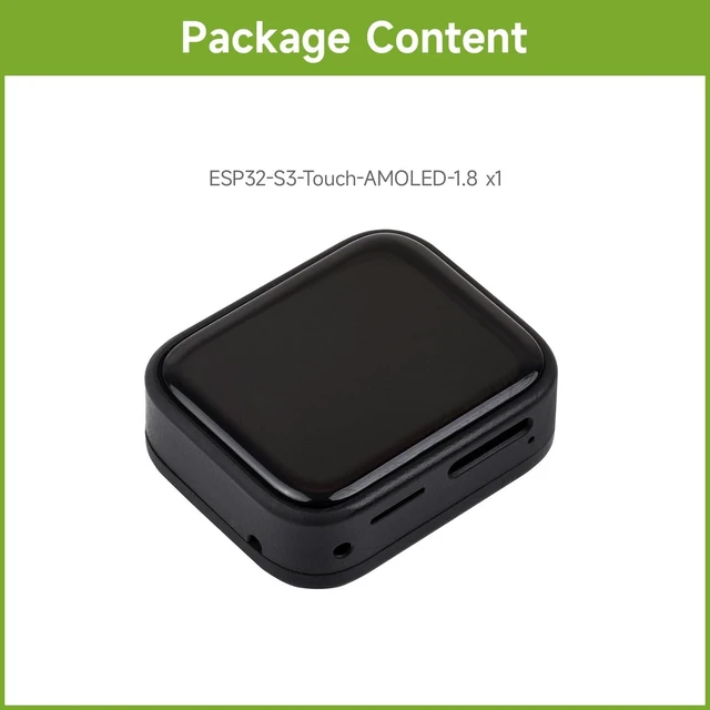 Alt view image 7 of 10 - Waveshare ESP32-S3 1.8inch AMOLED Touch Display, Embedded with SH8601 Display Driver and FT3168 Capacitive Touch Chip, ESP32 with Display,32-bit LX7 Dual-core, 368448 Pixels, Without Lithium Battery