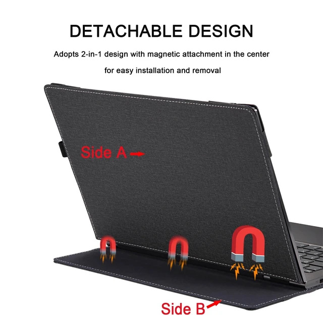 Alt view image 9 of 10 - 16 inch Laptop Case Cover for HP EliteBook 860/865 G9 G10 Sleeve & ZBook Firefly,Detachable PU Leather Protective Shell Bag with Pen Holder (Dark Grey)