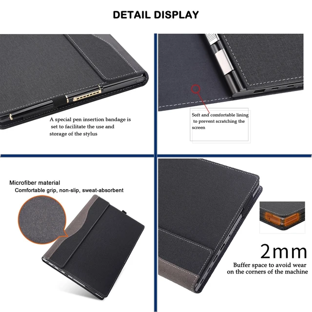 Alt view image 10 of 10 - 16 inch Laptop Case Cover for HP EliteBook 860/865 G9 G10 Sleeve & ZBook Firefly,Detachable PU Leather Protective Shell Bag with Pen Holder (Dark Grey)