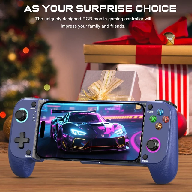 Alt view image 11 of 14 - Mobile Gaming Controller for iPhone/Android, Wireless Phone Controller with Hall Joysticks, Mobile Controller Phone Case Support for Xbox Game Pass, Steam Link & More, Blue