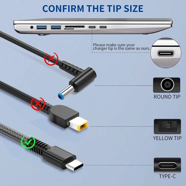 Alt view image 9 of 12 - New Slim 65W USB C Laptop Charger Compatible with HP Laptop Charger USB C, Envy X360,Spectre X360,Elitebook X360,Elite X2,Elitebook 840,ZBook,ProBook Travel Fast Charger Type C Power Cord Adapter