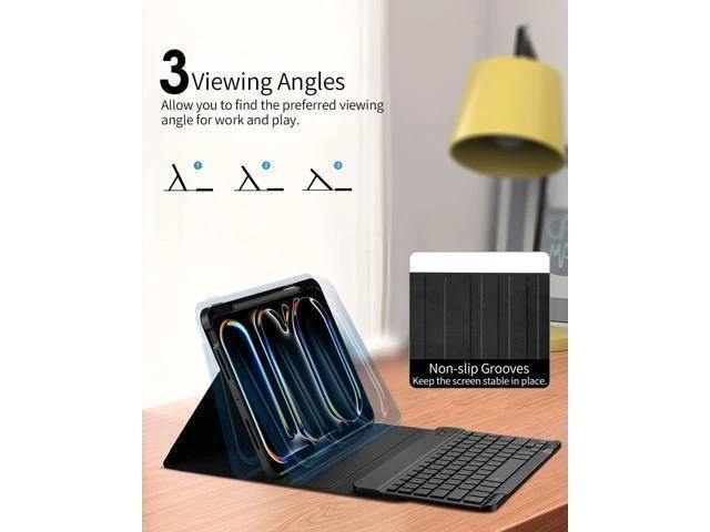 Alt view image 9 of 10 - TiMOVO Keyboard Case with Pen Slot for iPad Pro 11 Inch M4 (2024), iPad Pro 11 inch Keyboard Case with Backlight, Magnetic Detachable Keyboard for iPad Pro 11 Inch (A2837/A3006), Navy Blue