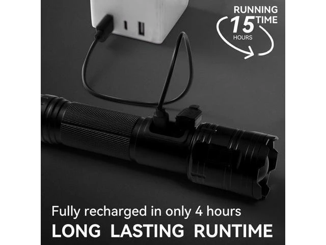 Alt view image 10 of 14 - Rechargeable Flashlights 990 000 High Lumen 2 Pack Super Bright LED Flashlight with 5 Modes High Powered Flash Light for Home Camping Outdoor