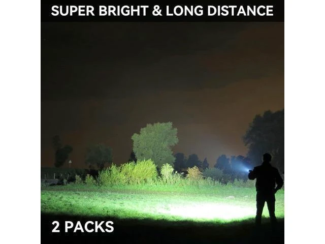 Alt view image 9 of 14 - Rechargeable Flashlights 990 000 High Lumen 2 Pack Super Bright LED Flashlight with 5 Modes High Powered Flash Light for Home Camping Outdoor