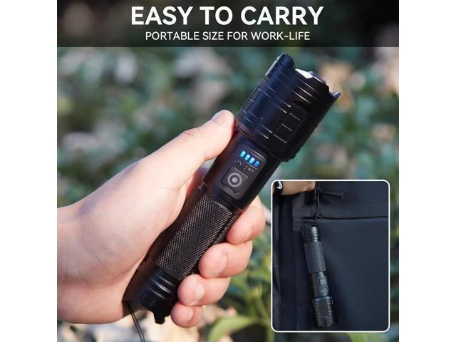 Alt view image 13 of 14 - Rechargeable Flashlights 990 000 High Lumen 2 Pack Super Bright LED Flashlight with 5 Modes High Powered Flash Light for Home Camping Outdoor