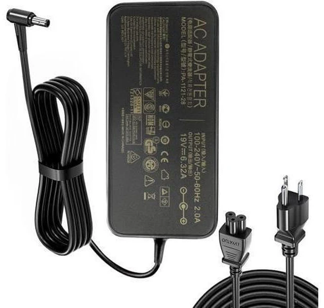 Alt view image 8 of 14 - New 19V 6.32A 120W Laptop Adapter A15-120P1A PA-1121-28 AC Power Charger for FX504 UX510UW N56J N56VM N56VZ N750 N500 G50 N53S N55 Laptop