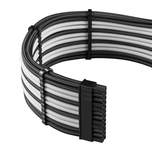Alt view image 7 of 8 - CableMod Pro ModMesh Sleeved 12VHPWR StealthSense Cable Extension Kit (Black + White, 16-pin to Triple 8-pin)