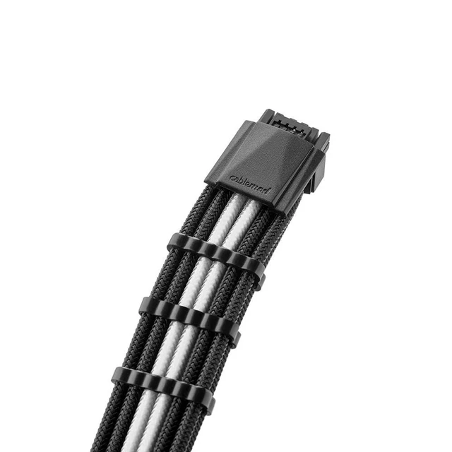 Alt view image 8 of 8 - CableMod Pro ModMesh Sleeved 12VHPWR StealthSense Cable Extension Kit (Black + White, 16-pin to Triple 8-pin)