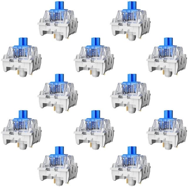 Alt view image 8 of 14 - Keyboard Clickers for 3D Prints,36 Pcs Blue Clicky Switches Kit | Responsive/MX Style/Crisp Click Sound/Pre-Lubred/Hot-swap/3 Pin Switches for Mechanical Gaming Keyboard & 3D Printed Fidgets