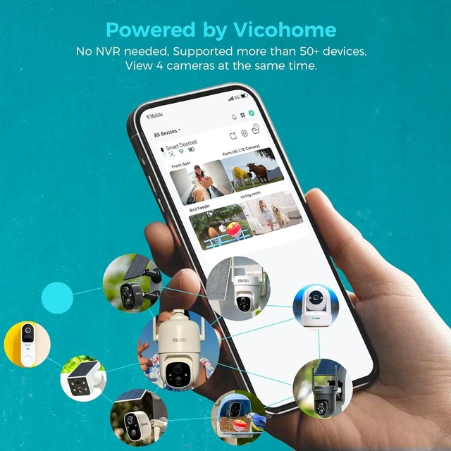 Alt view image 9 of 14 - Vicohome Best 2K Solar Camera and AI Tracking Security Camera for Home,No NVR Needed,Battery Powered,Easy to Setup,Motion Detection,Two Way Audio,Color Night Vision,SD Slot, 180 Days Exchange Policy