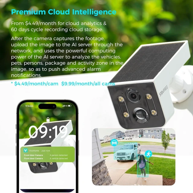 Alt view image 11 of 14 - Vicohome Best 2K Solar Camera and AI Tracking Security Camera for Home,No NVR Needed,Battery Powered,Easy to Setup,Motion Detection,Two Way Audio,Color Night Vision,SD Slot, 180 Days Exchange Policy