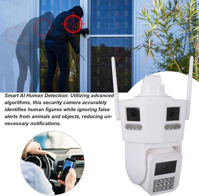 Alt view image 10 of 14 - 6MP WiFi Security Camera, Triple Lens PTZ Wireless Outdoor Camera with Human Detection and 360 Degree Coverage, for Home Security Indoor Outdoor Use