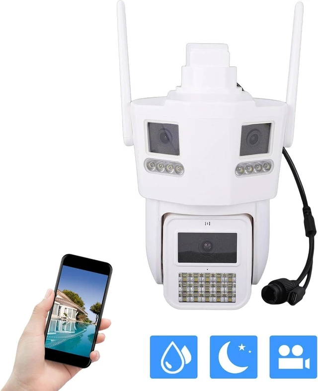 Alt view image 11 of 14 - 6MP WiFi Security Camera, Triple Lens PTZ Wireless Outdoor Camera with Human Detection and 360 Degree Coverage, for Home Security Indoor Outdoor Use
