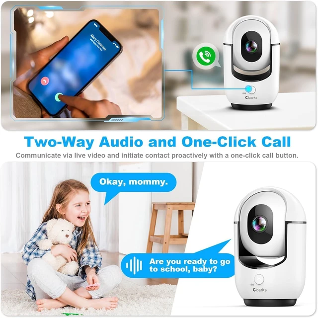 Alt view image 14 of 14 - 2K Pan/Tilt Security Camera, WiFi Indoor Cameras for Home Security with AI Motion Detection, Pet/Dog/Baby Camera with Phone App, 2-Way Audio, 24/7, Siren, TF/Cloud Storage, 4 Pack