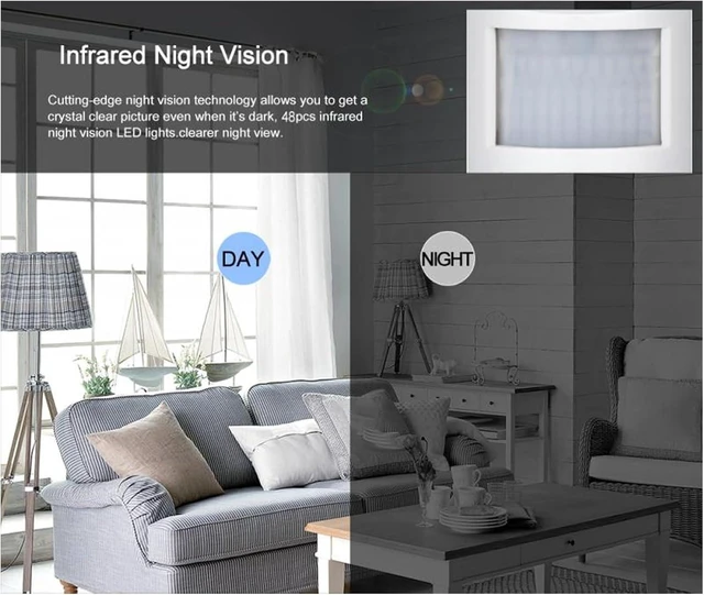 Alt view image 11 of 14 - 5MP WiFi Security Camera, Ultra HD Infrared Camera with Wired Coaxial Cable, Equipment for Home Office Living Room