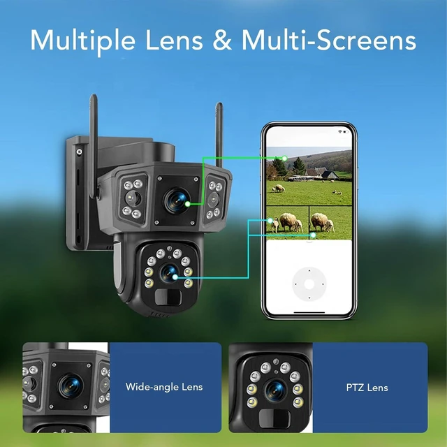 Alt view image 10 of 14 - WiFi Solar Security Cameras, for APP Connection PIR Motion Detection, Home Security Systems 8MP HD Outdoor Camera for Home with Solar Panel Power