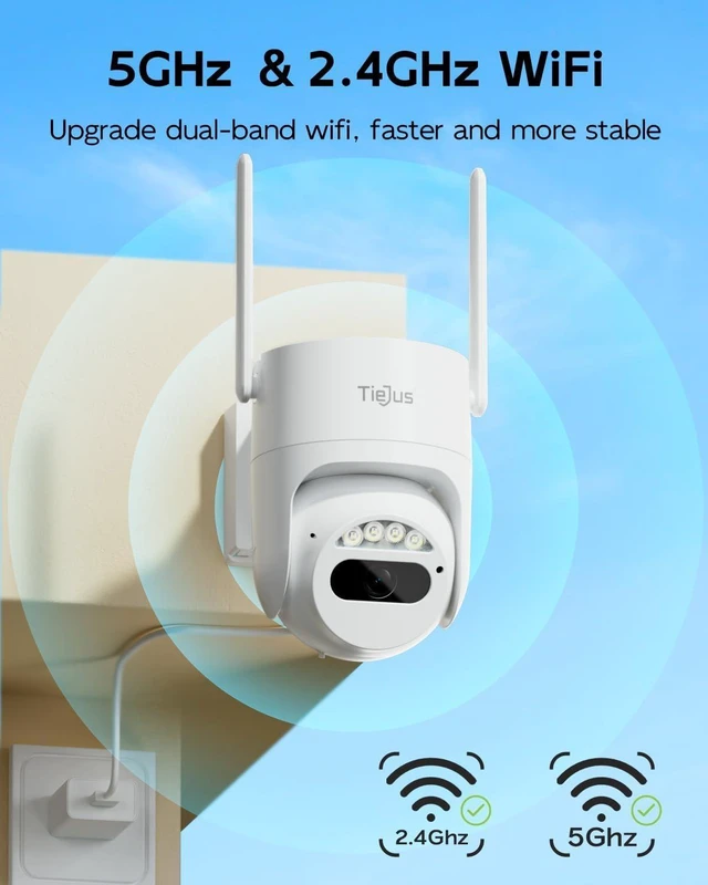 Alt view image 12 of 14 - 3MP Security Camera Outdoor - 2.4G/5G Wi-Fi, 24/7 Recording Wired Power, 360° Pan-Tilt View 2.4G/5G Security Cameras Wireless Outdoor, 2K Solar Camera for Home Security