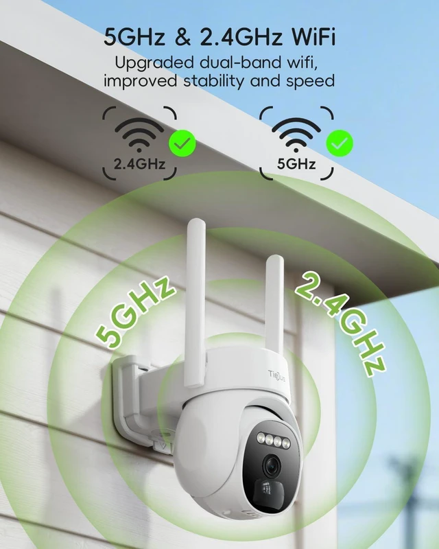 Alt view image 14 of 14 - 3MP Security Camera Outdoor - 2.4G/5G Wi-Fi, 24/7 Recording Wired Power, 360° Pan-Tilt View 2.4G/5G Security Cameras Wireless Outdoor, 2K Solar Camera for Home Security